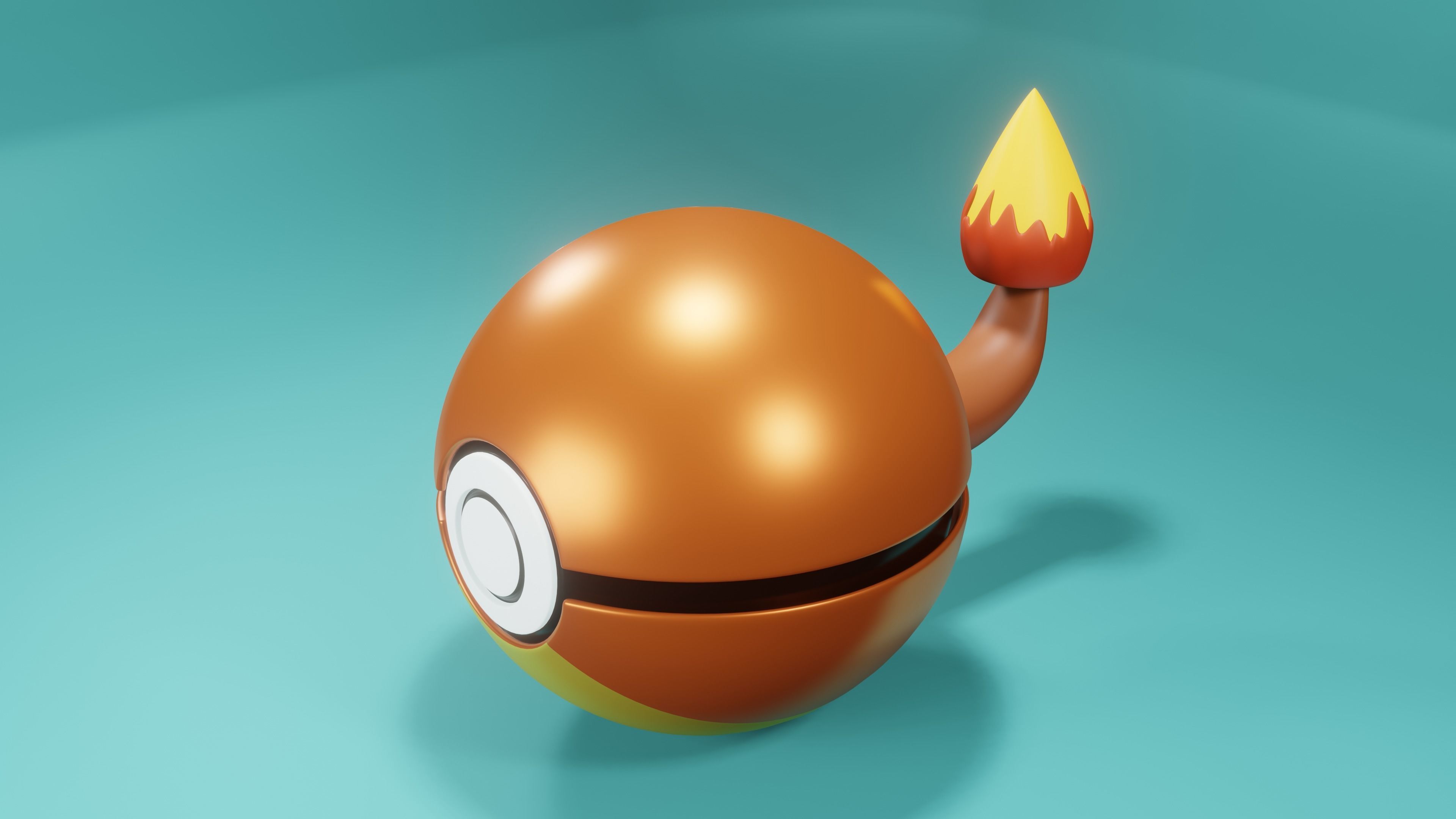 CHARMANDER BALL Low-poly 3D model_2