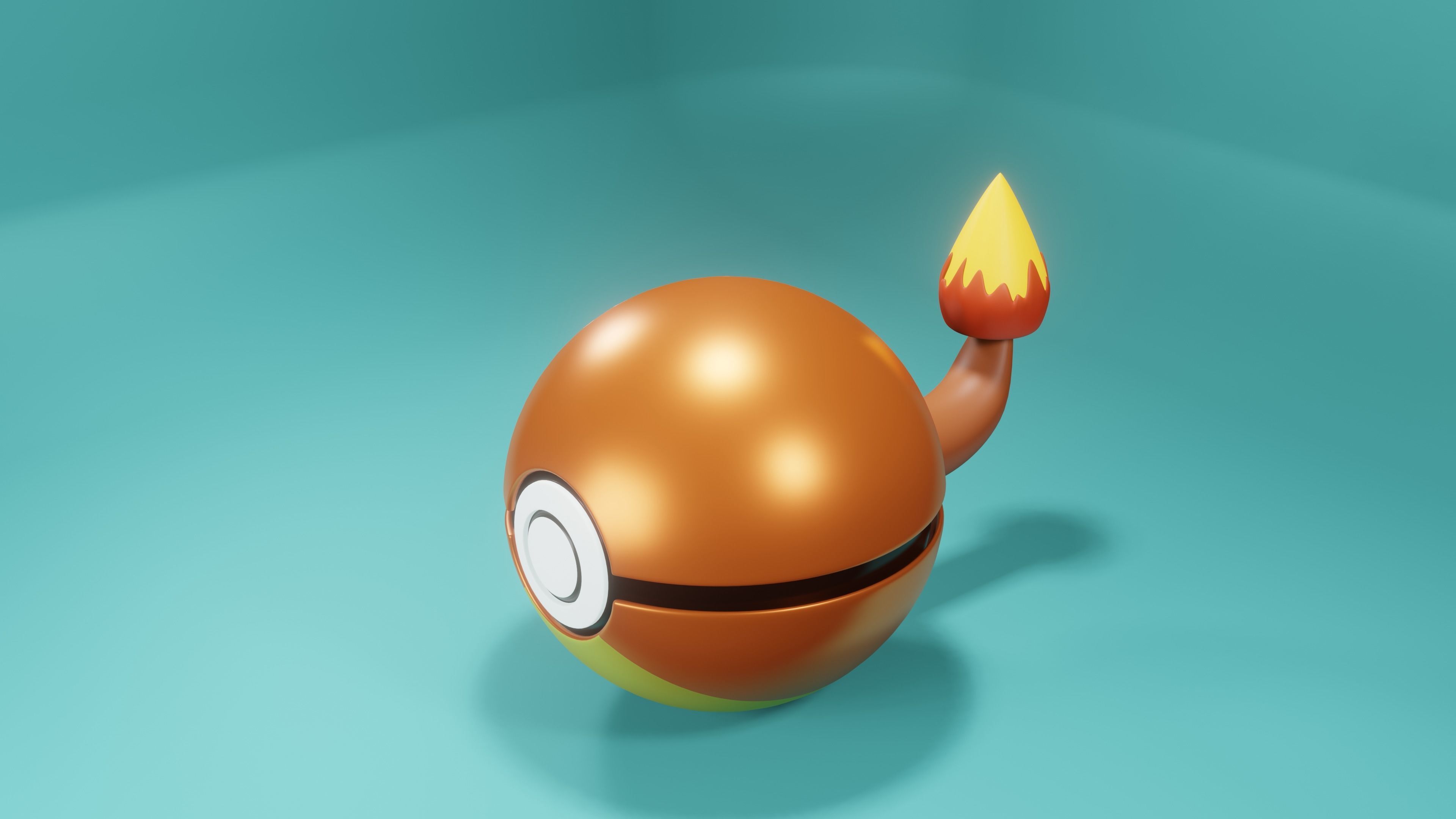 CHARMANDER BALL Low-poly 3D model_5
