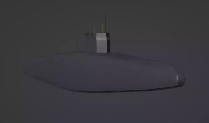 Low Poly Submarine Low-poly 3D model
