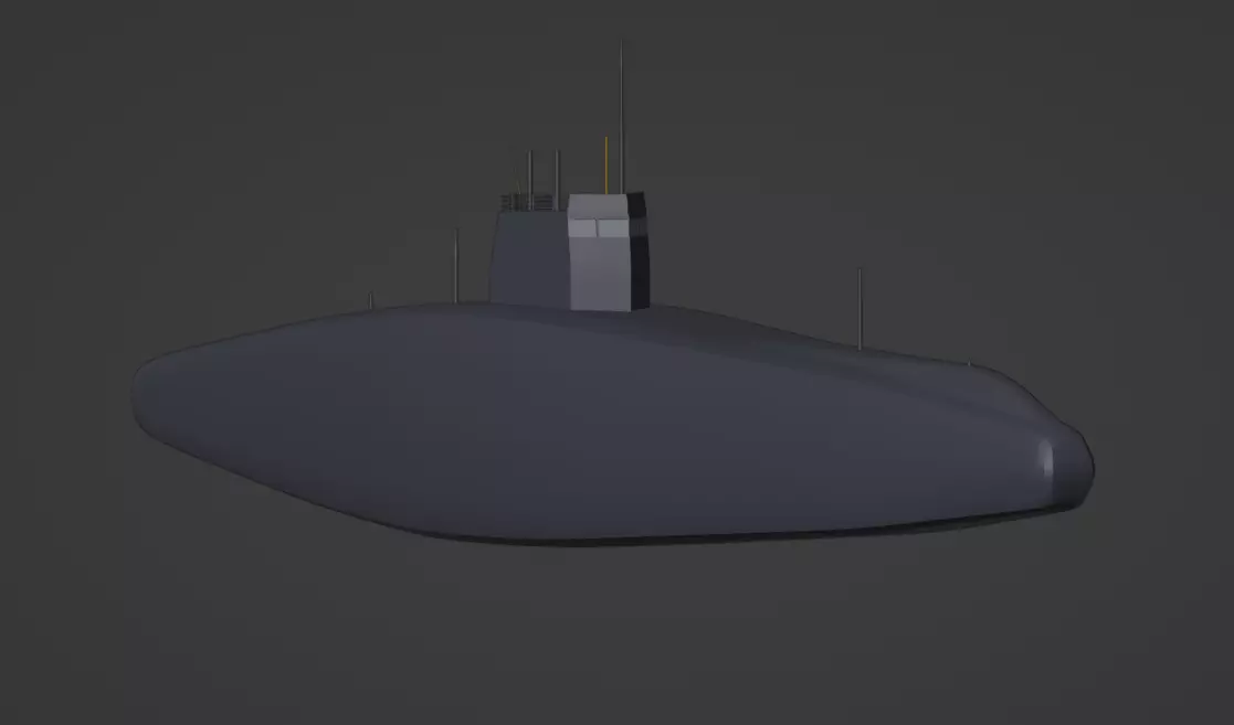 Low Poly Submarine Low-poly 3D model_0