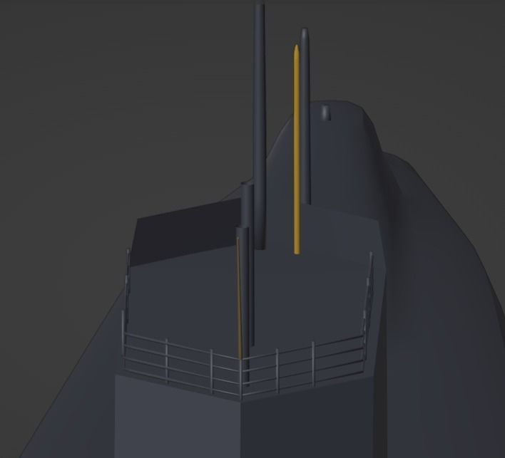 Low Poly Submarine Low-poly 3D model_3