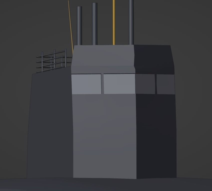 Low Poly Submarine Low-poly 3D model_4