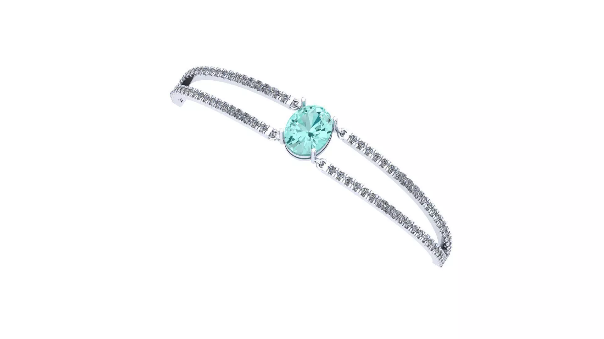 Bracelete com pedra central 3D print model