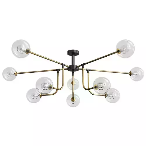 AGIRA modern chandelier with brass and glass balls
