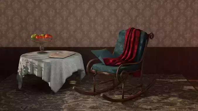 Set  rocking chair and table