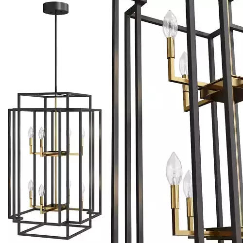 Fixture Rustic Lantern Pendant Lighting for Kitchen Hallway Low-poly 3D model