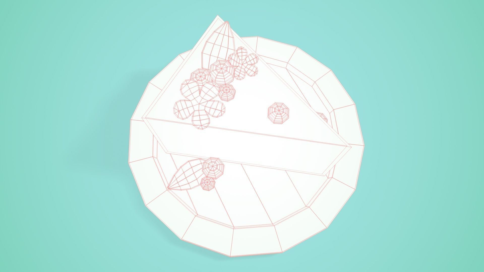 Red Velvet Cake Low-poly 3D model_8