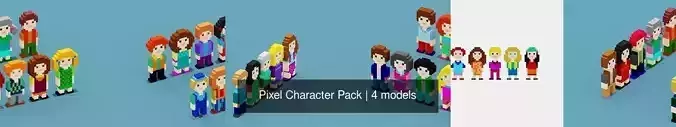 Pixel Character Pack 3D Model Collection