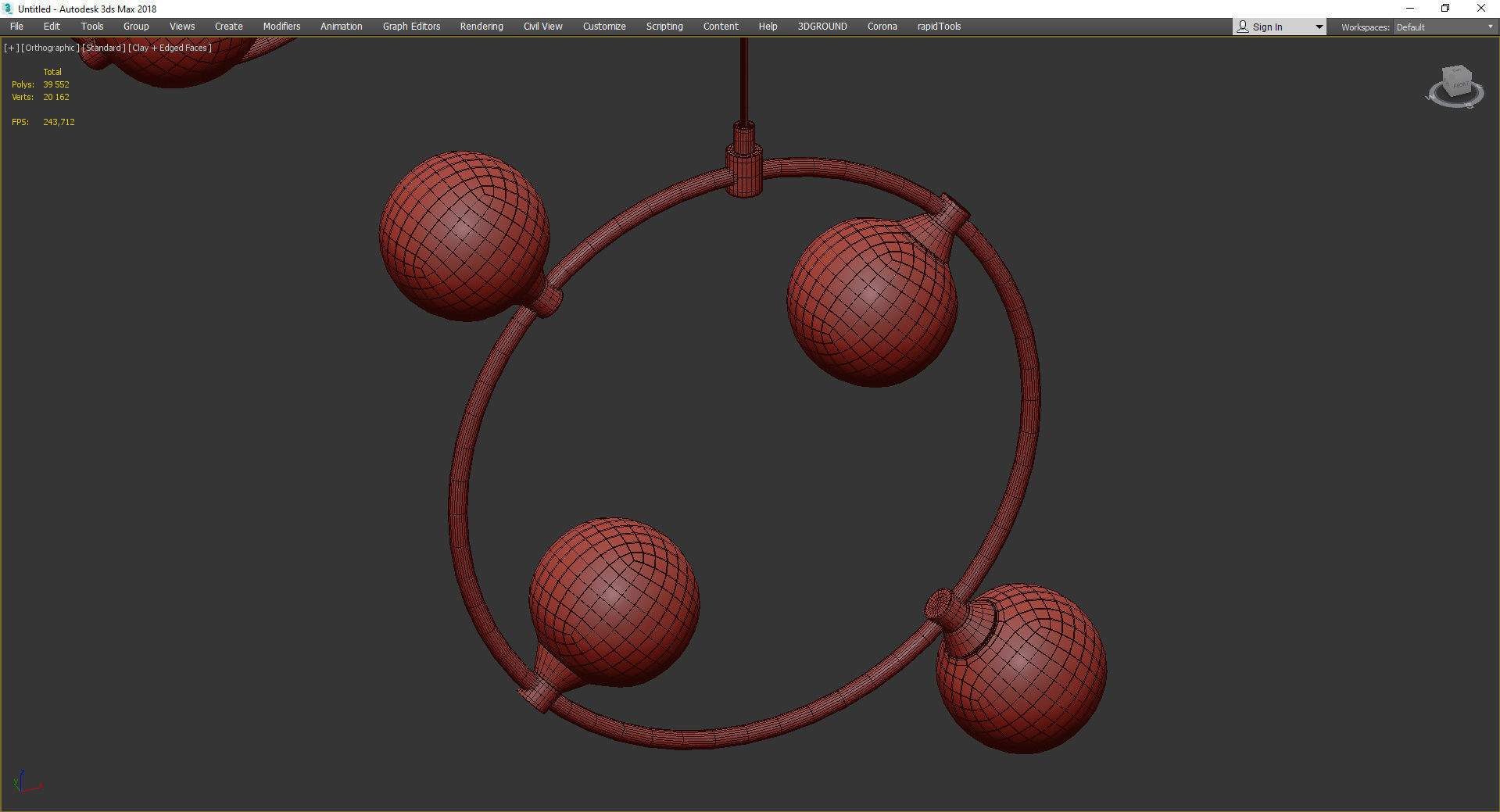 EXIST three brass pendant lights Low-poly 3D model_4