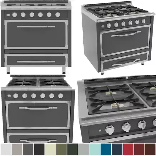 Freestanding Range with 4 Burners  3D model