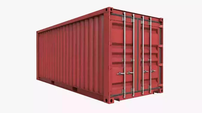 Shipping Container Dry 20-foot Red Dirty 3D model