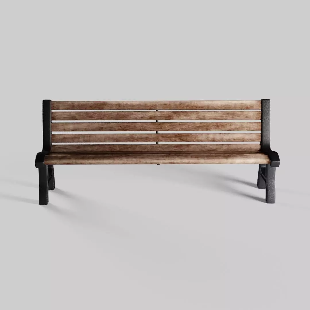 Bench park Low-poly 3D model_0