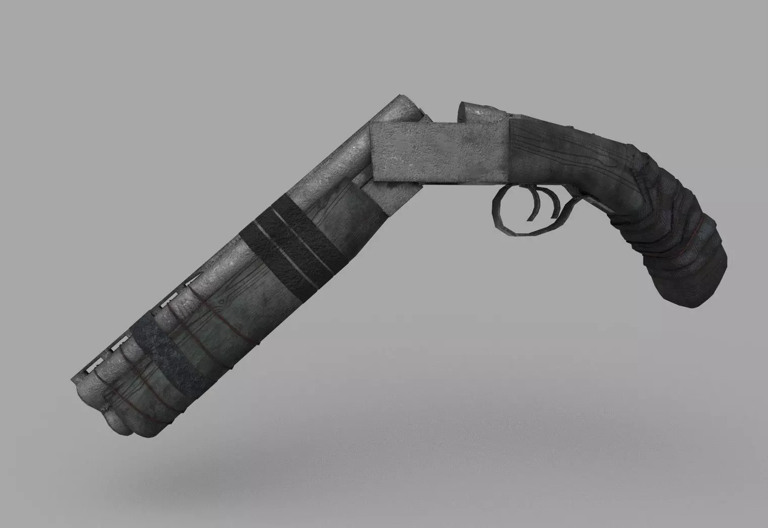double-barreled homemade sawn-off shotgun Free low-poly 3D model