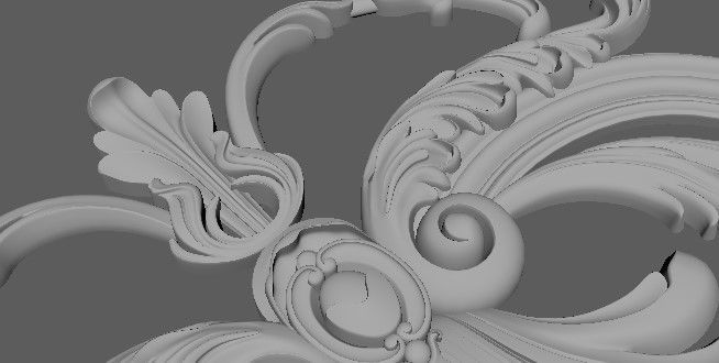 Central decor ornament for furniture 3D model_5