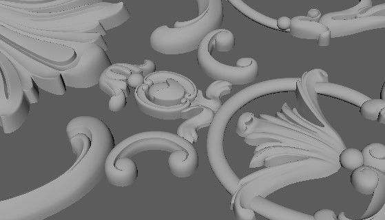 Central decor ornament for furniture 3D model_3