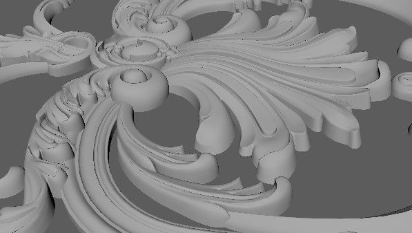 Central decor ornament for furniture 3D model_4