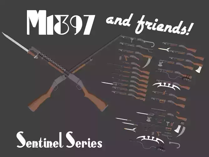Sentinel Series M1897 Low-poly 3D model