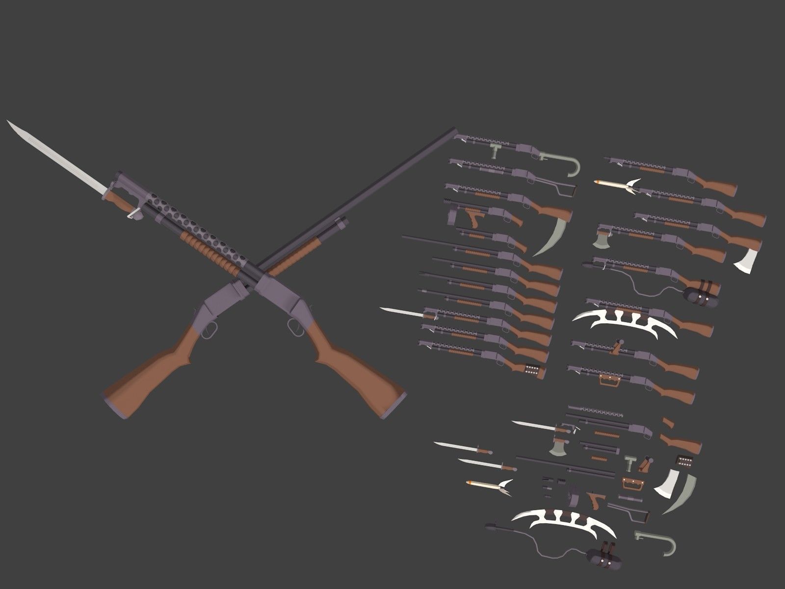 Sentinel Series M1897 Low-poly 3D model_1