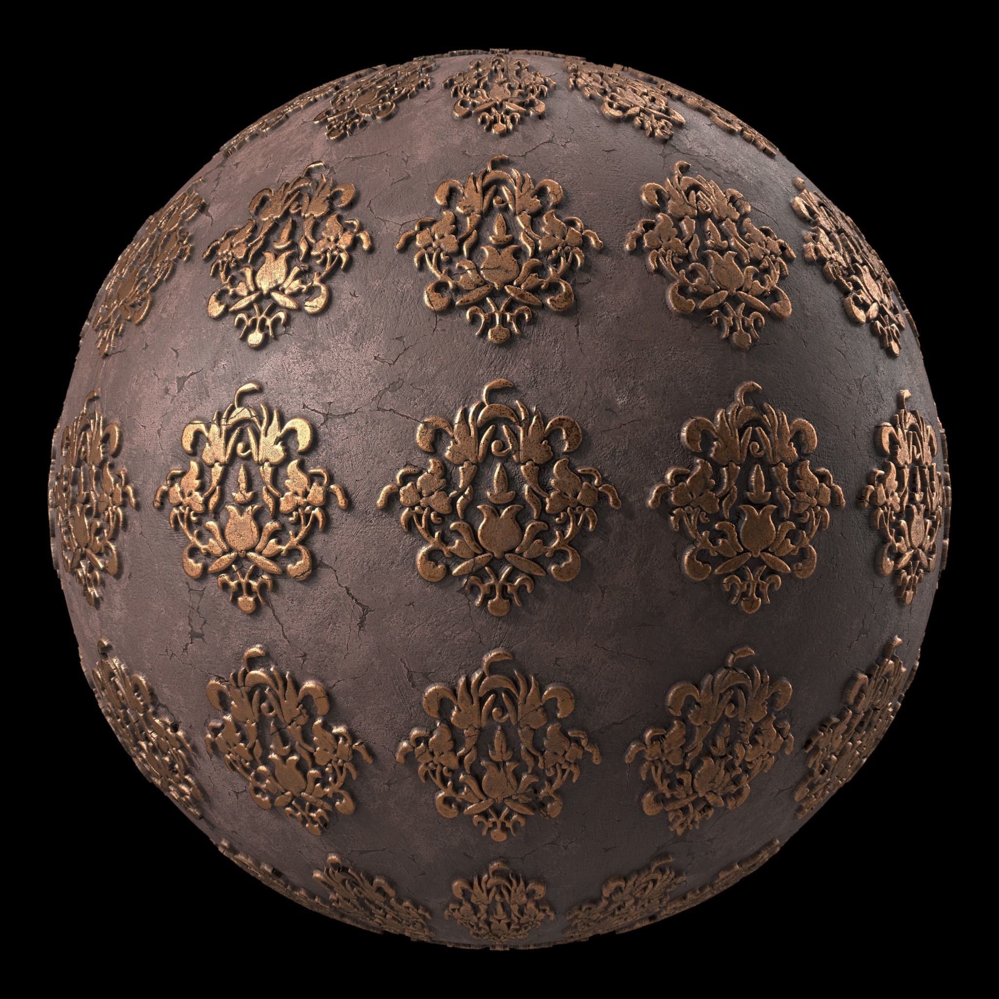 Plaster Materials 4- Ornament Plaster Pbr 4k seamless Sbsar Low-poly 3D model_5