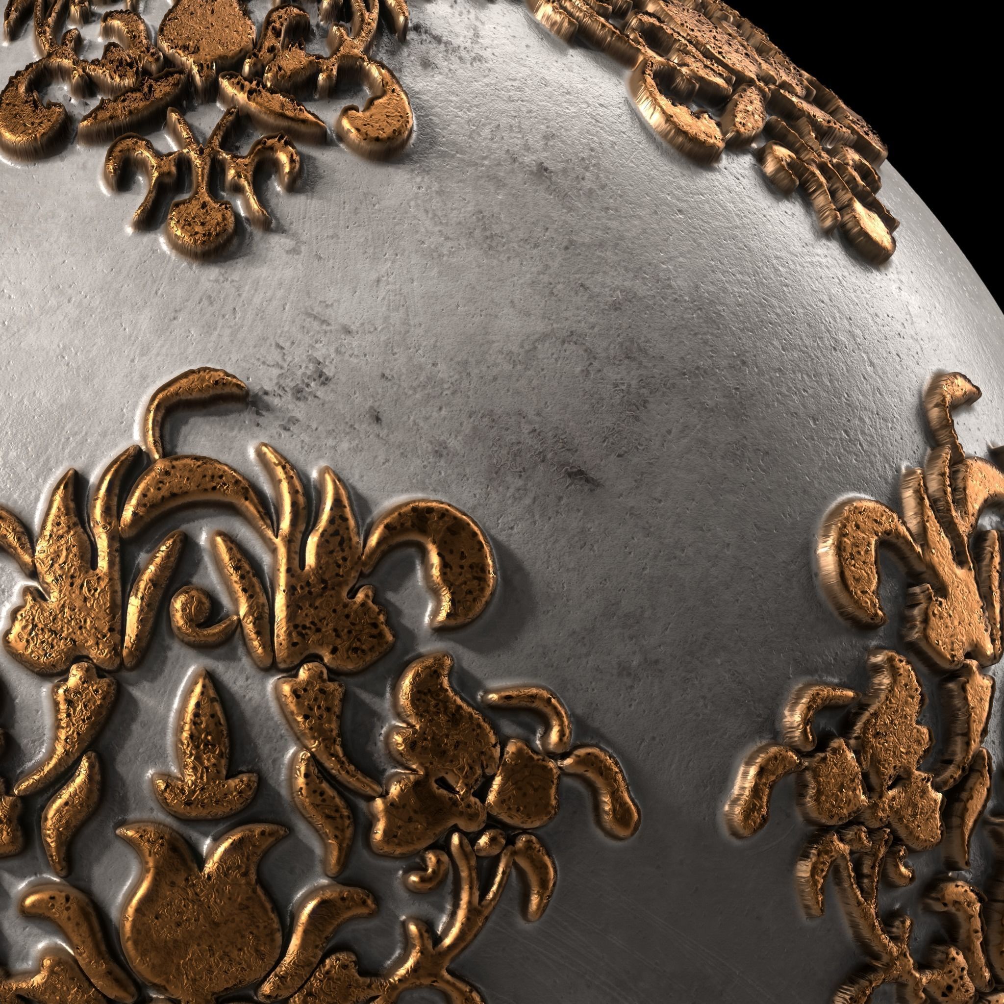 Plaster Materials 4- Ornament Plaster Pbr 4k seamless Sbsar Low-poly 3D model_2