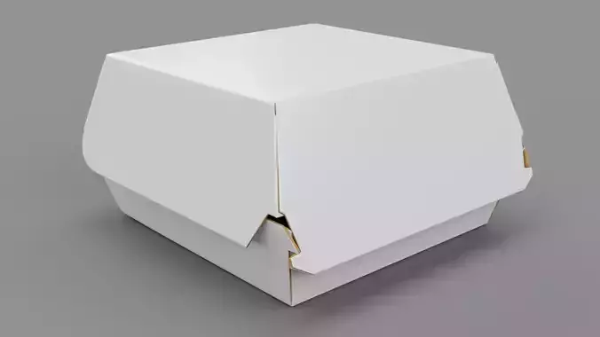 Empty packages burger box Low-poly 3D model
