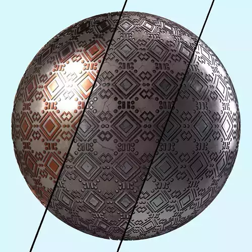 Metal Materials 26- Ornament Metal panels Pbr 4k Seamless