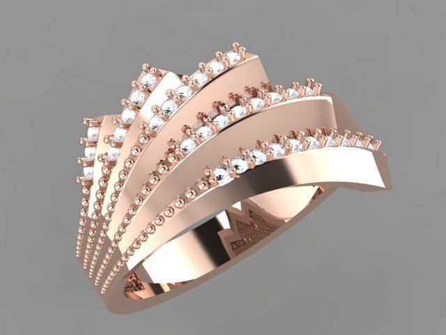 modern ring 3D print model_1