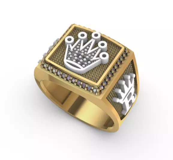 Anillo Hombre Corona R 3D print model
