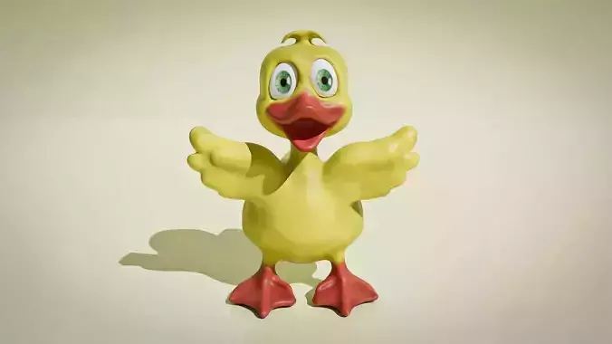 Cartoon Duck 3D Model for Games