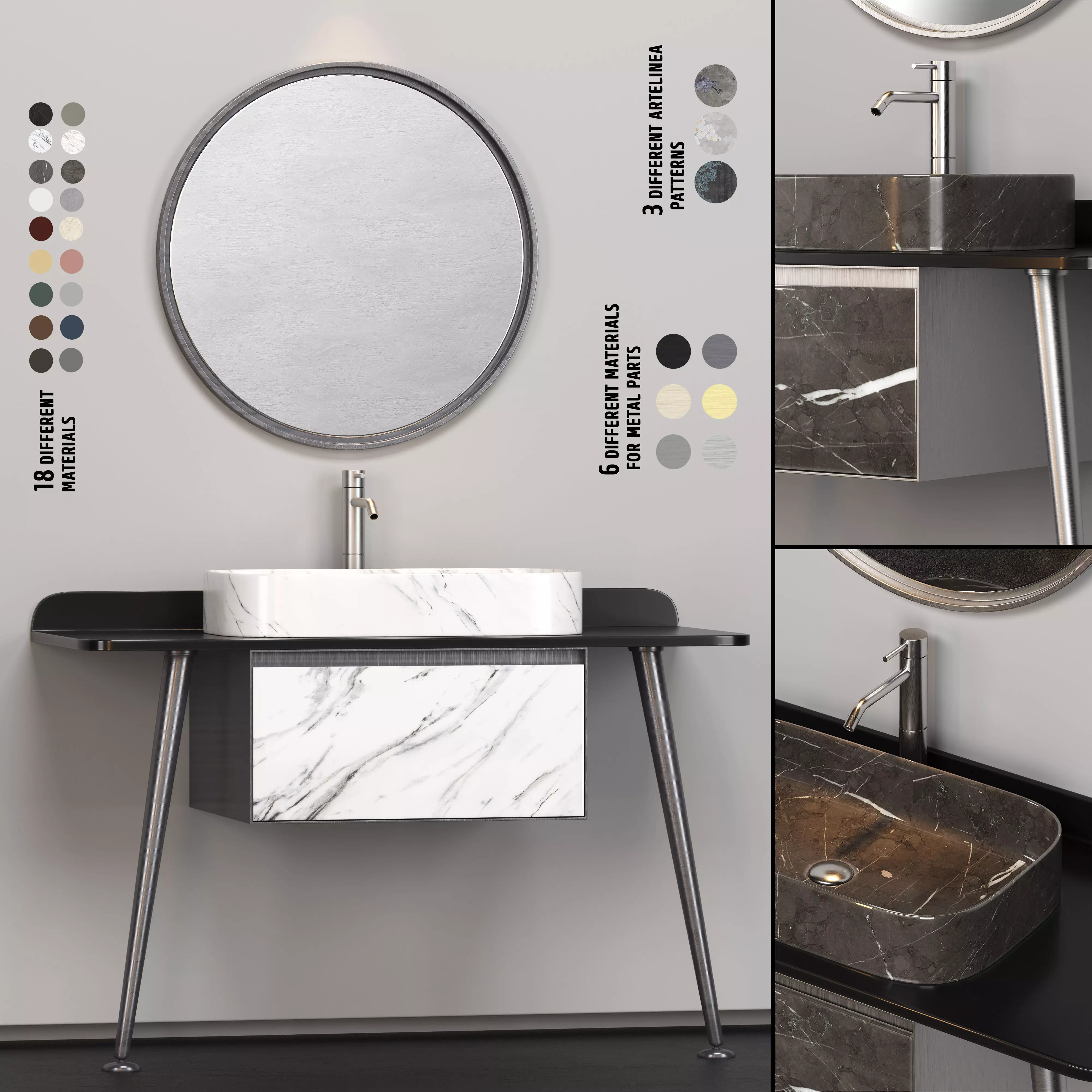 ARTELINEA T60 120 bathroom furniture Free 3D model