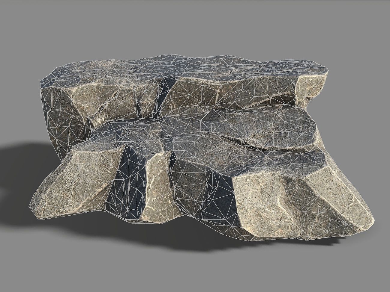 Mountain Rock 01 Low-poly 3D model_2