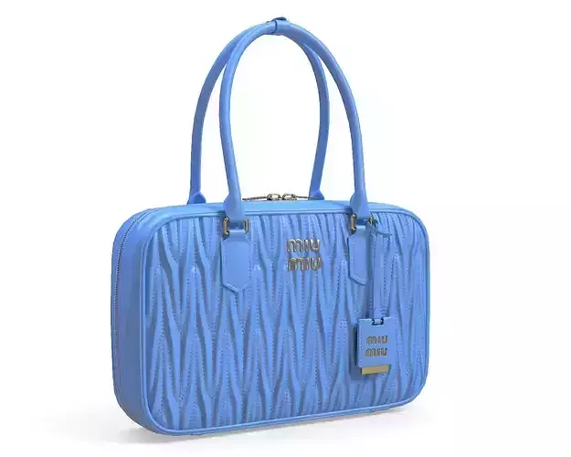 Miu Miu Matelasse Nappa Leather Bag Blue