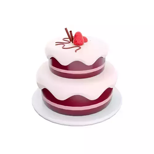 3d  cake  cartoon icon