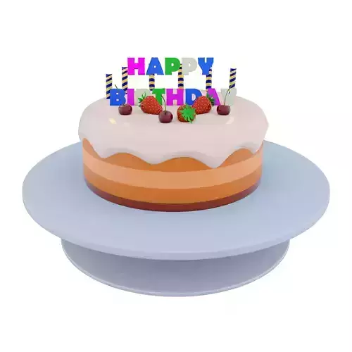 3d birthday cake icon 3D model