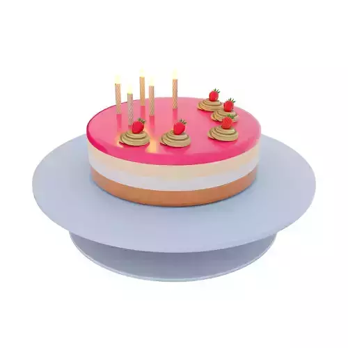 3d tasty birthday cake  icon