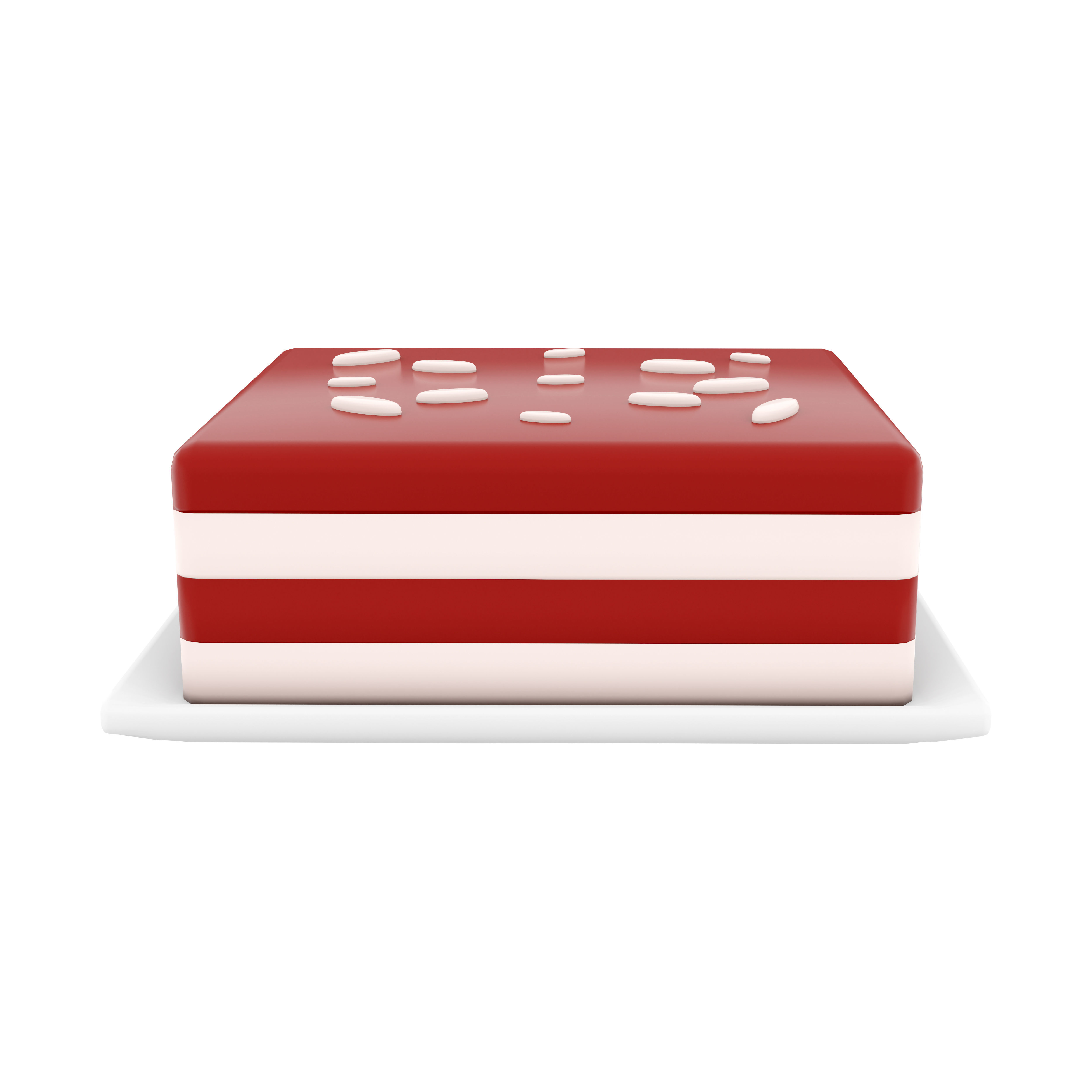 3d cheesecake with coconut icon 3D model_3