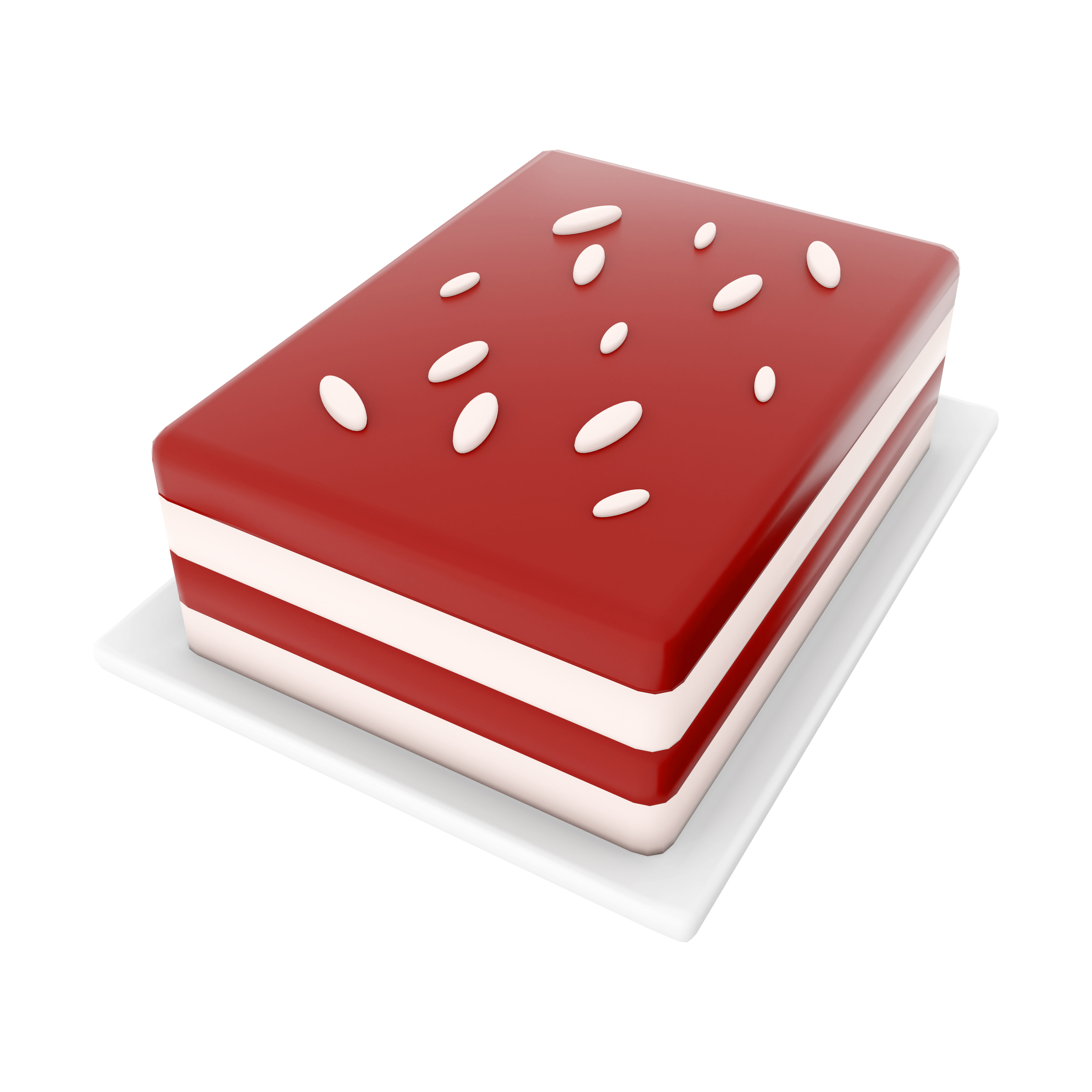 3d cheesecake with coconut icon 3D model_4