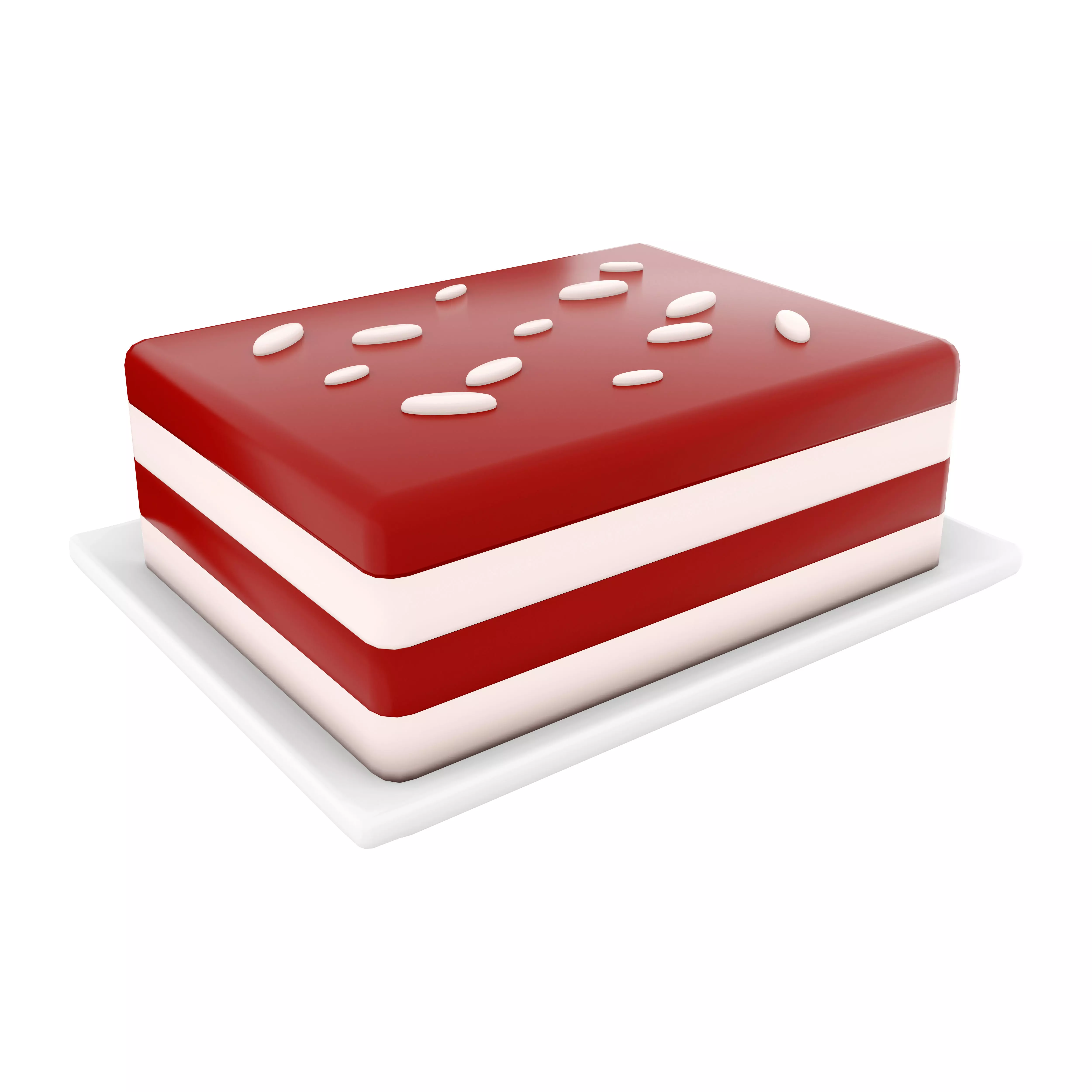 3d cheesecake with coconut icon 3D model_0