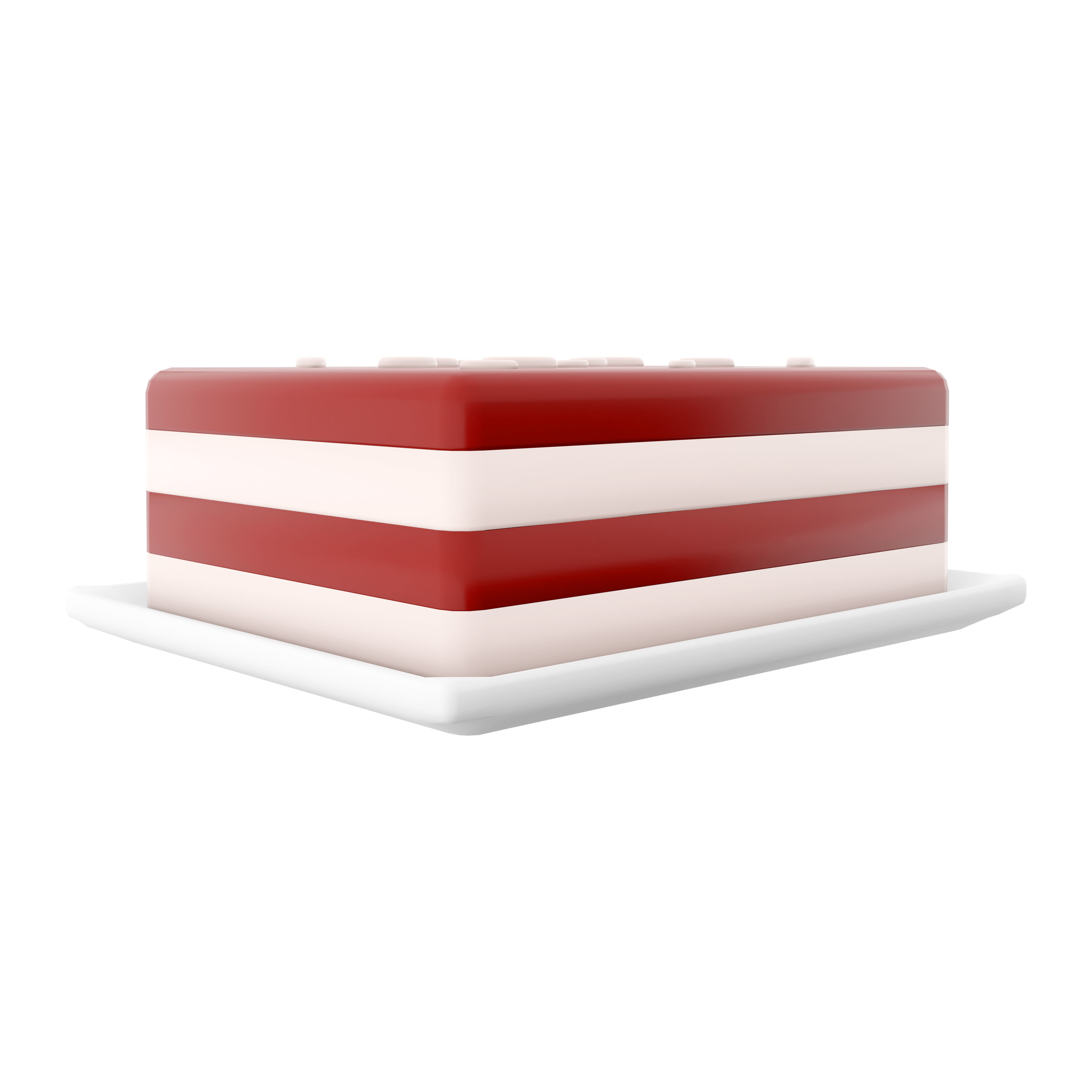 3d cheesecake with coconut icon 3D model_2