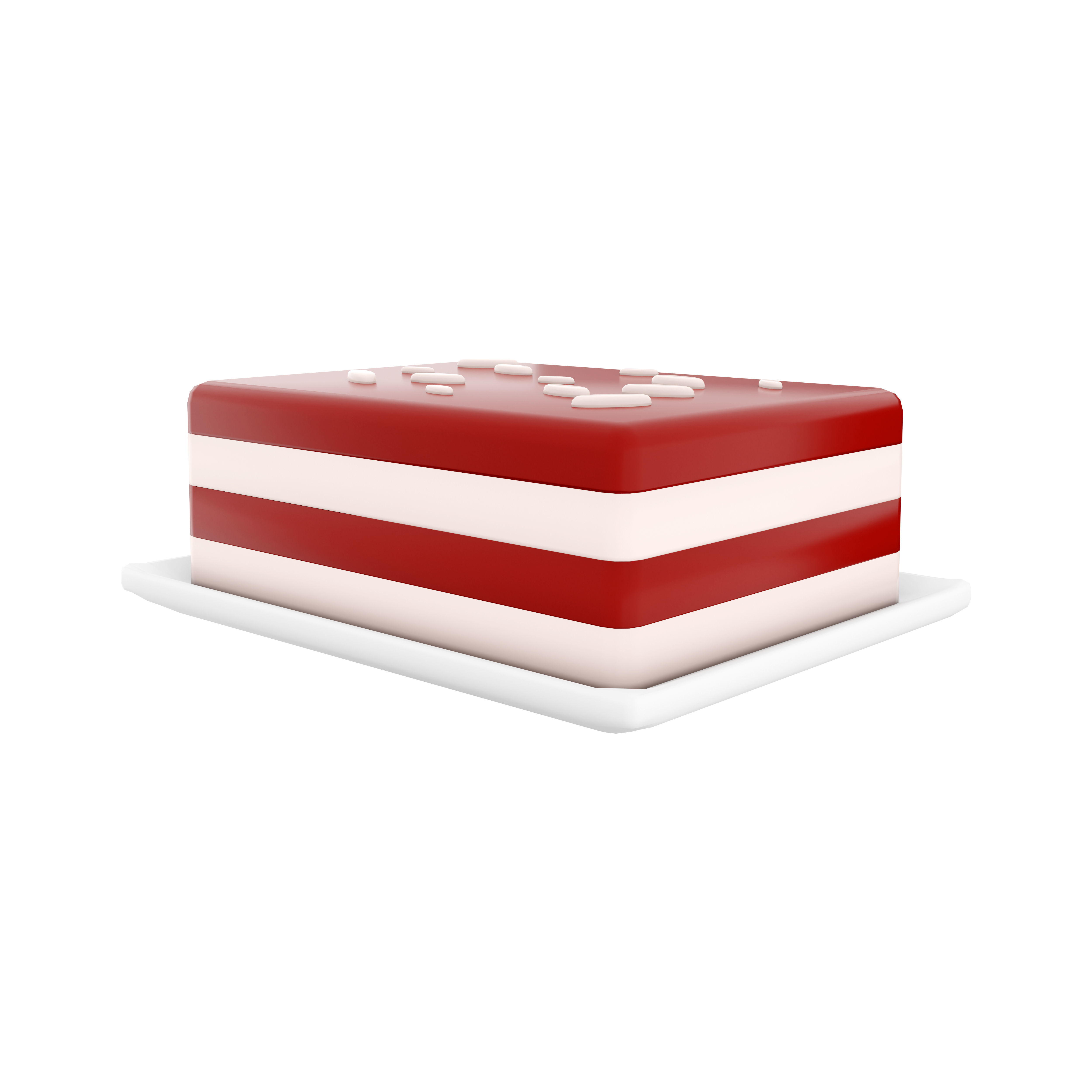 3d cheesecake with coconut icon 3D model_6
