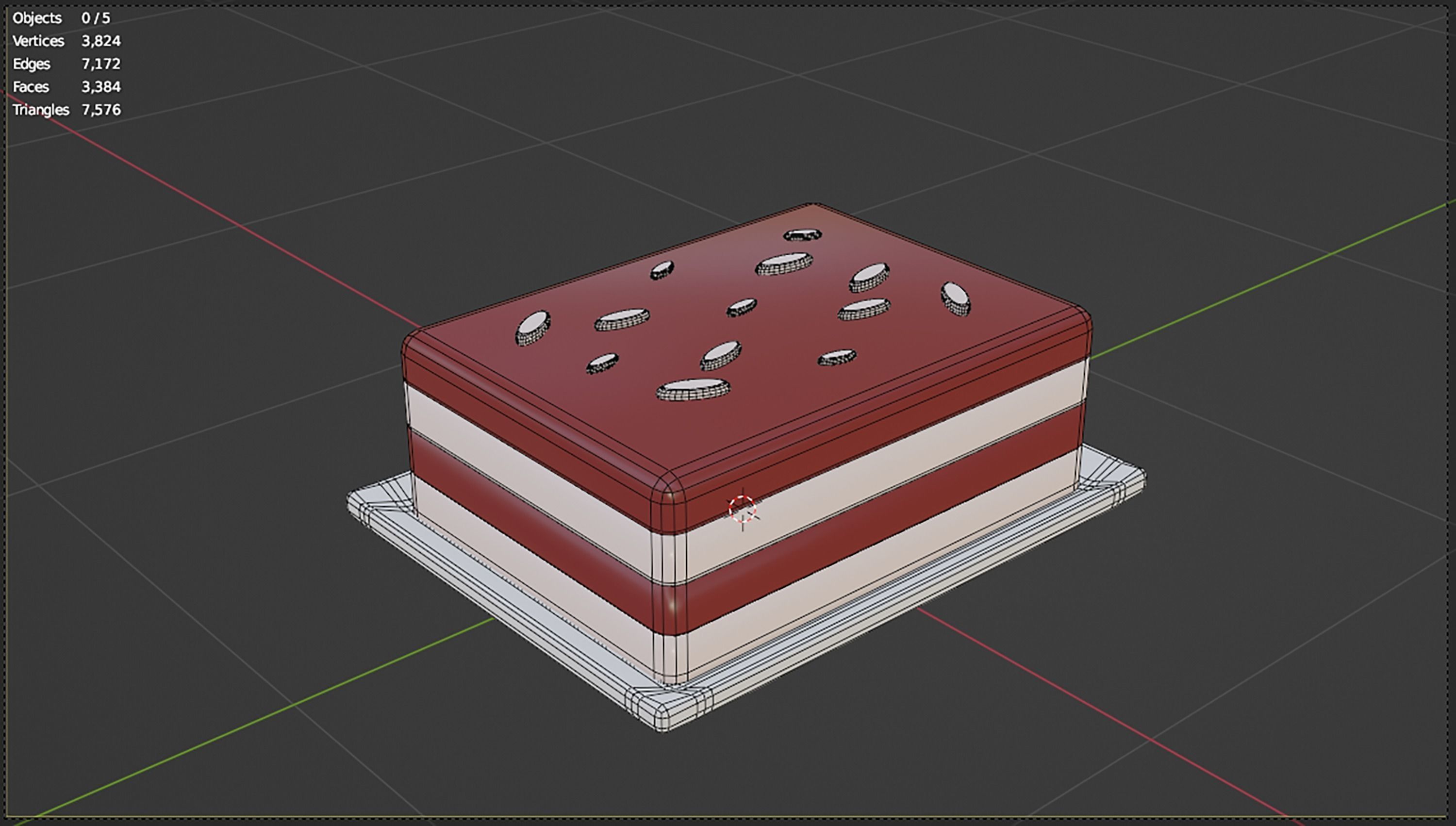 3d cheesecake with coconut icon 3D model_5