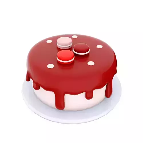 3d cake with macarons on top icon