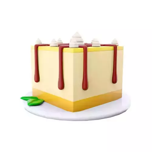 3d lemon cheesecake icon