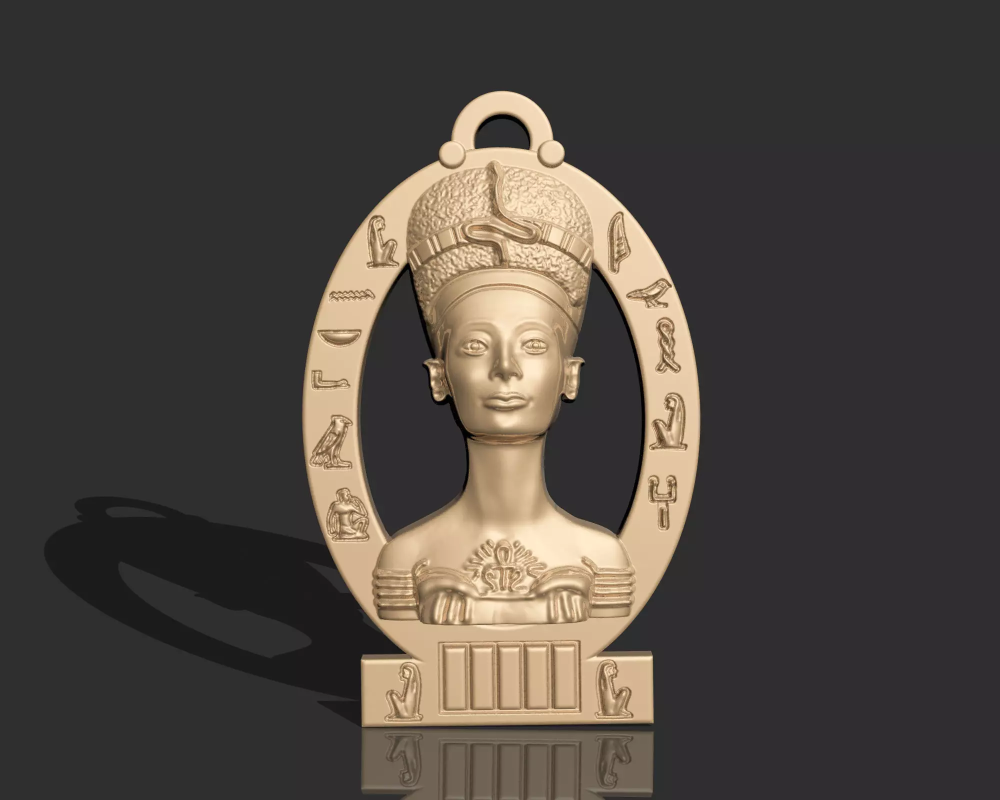 Nefertiti Queen Pendant Ancient Necklaces Pharaonic Egypt 3D print model