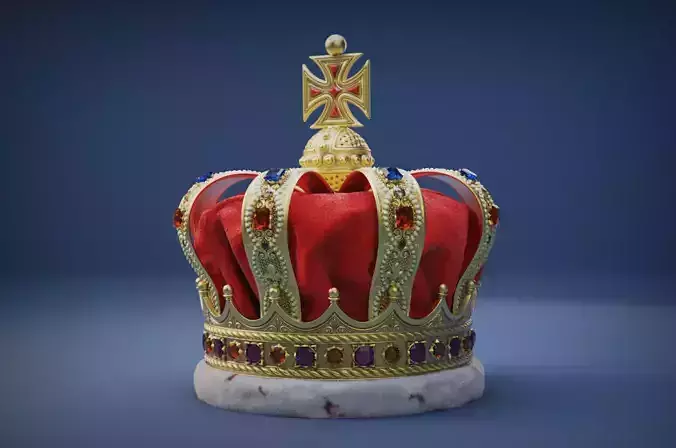  European royal crown high poly material map 3D model