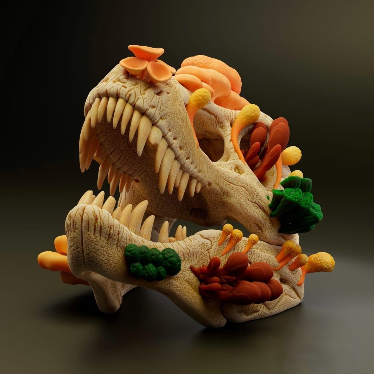 T-REX SKULL - INFECTED - THE LAST OF US - CORDYCEPS 3D print model_1