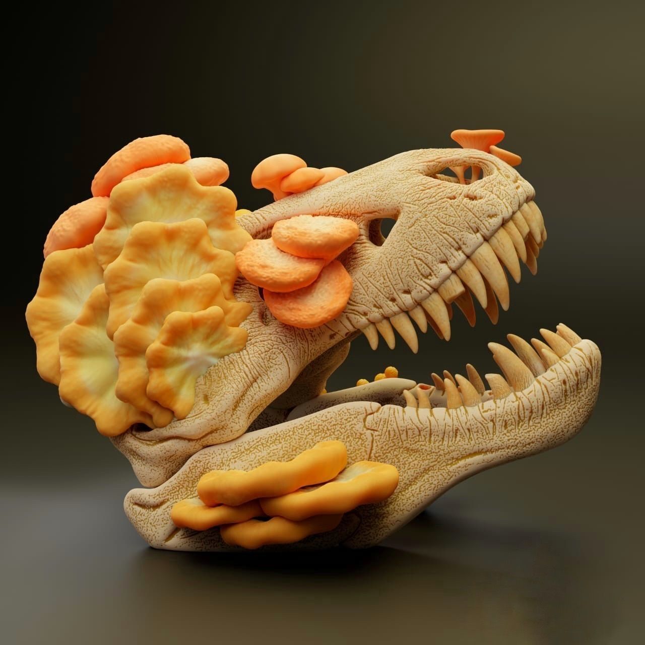 T-REX SKULL - INFECTED - THE LAST OF US - CORDYCEPS 3D print model_4