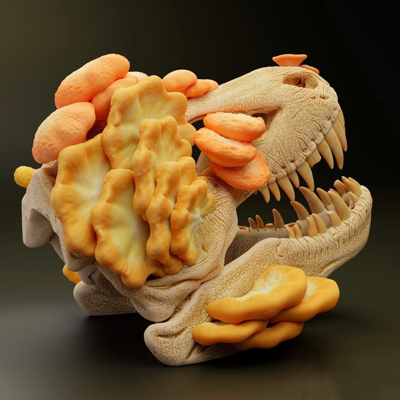 T-REX SKULL - INFECTED - THE LAST OF US - CORDYCEPS 3D print model_3