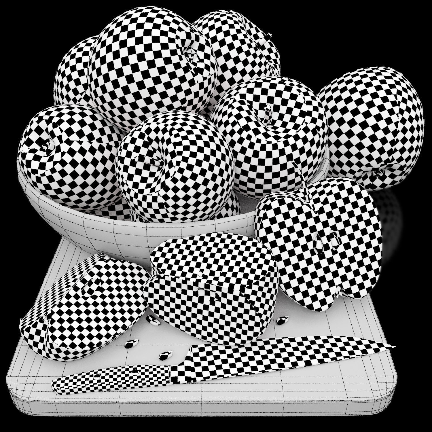 bowls of fruits collection 03 3D model_21