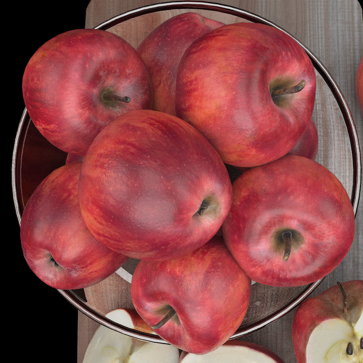 bowls of fruits collection 03 3D model_29